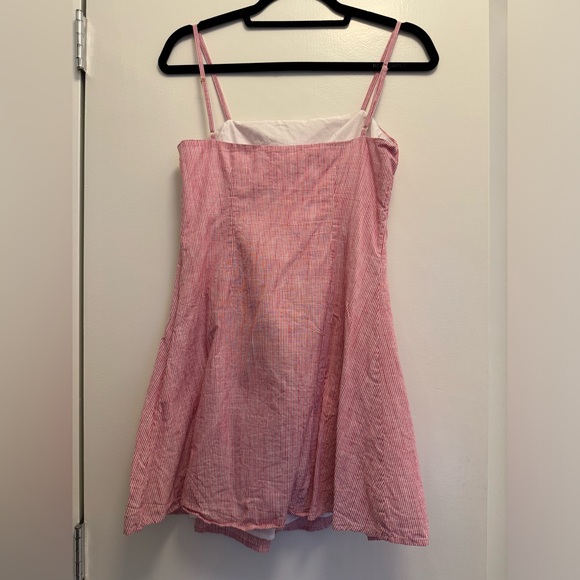 Bird & Knoll Bebe square-neck pleated cotton mini dress size small - Picture 3 of 4